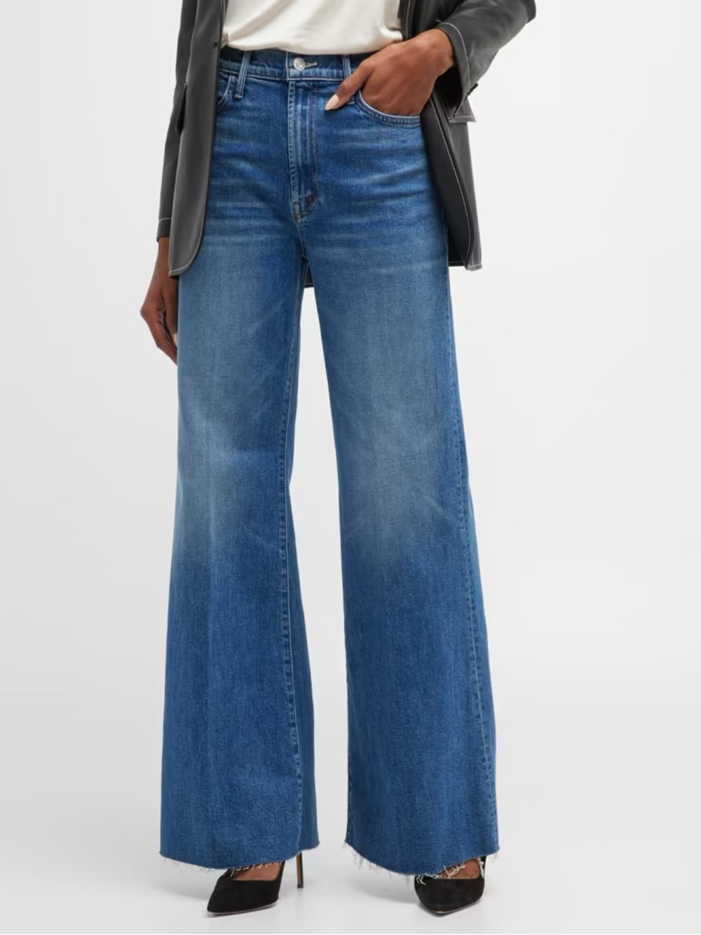 MOTHER The Hustler Roller Heel Fray Flare Jeans, Perfect Drug, 29